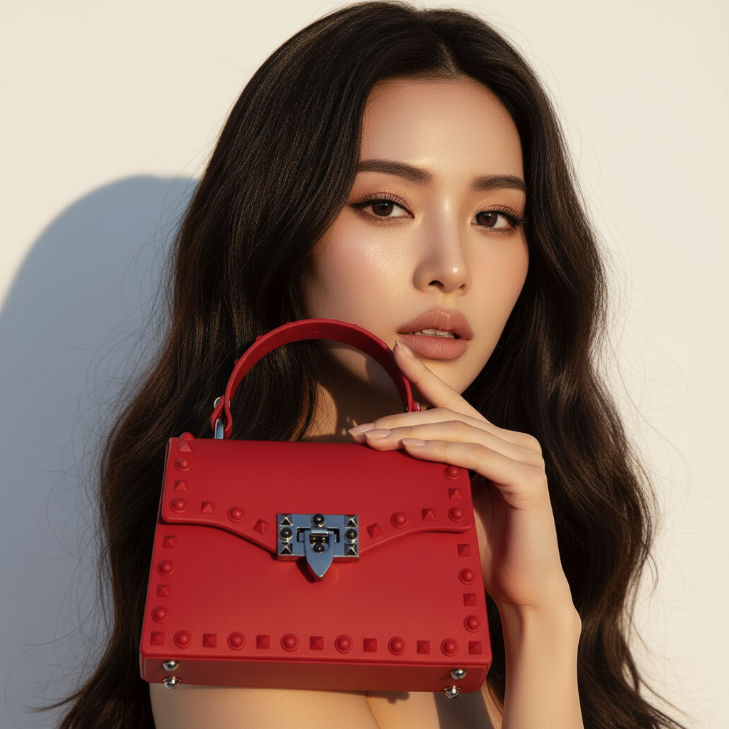 Elegante borsa a tracolla in PVC con rivetti per la donna moderna | ULZZANG BELLA