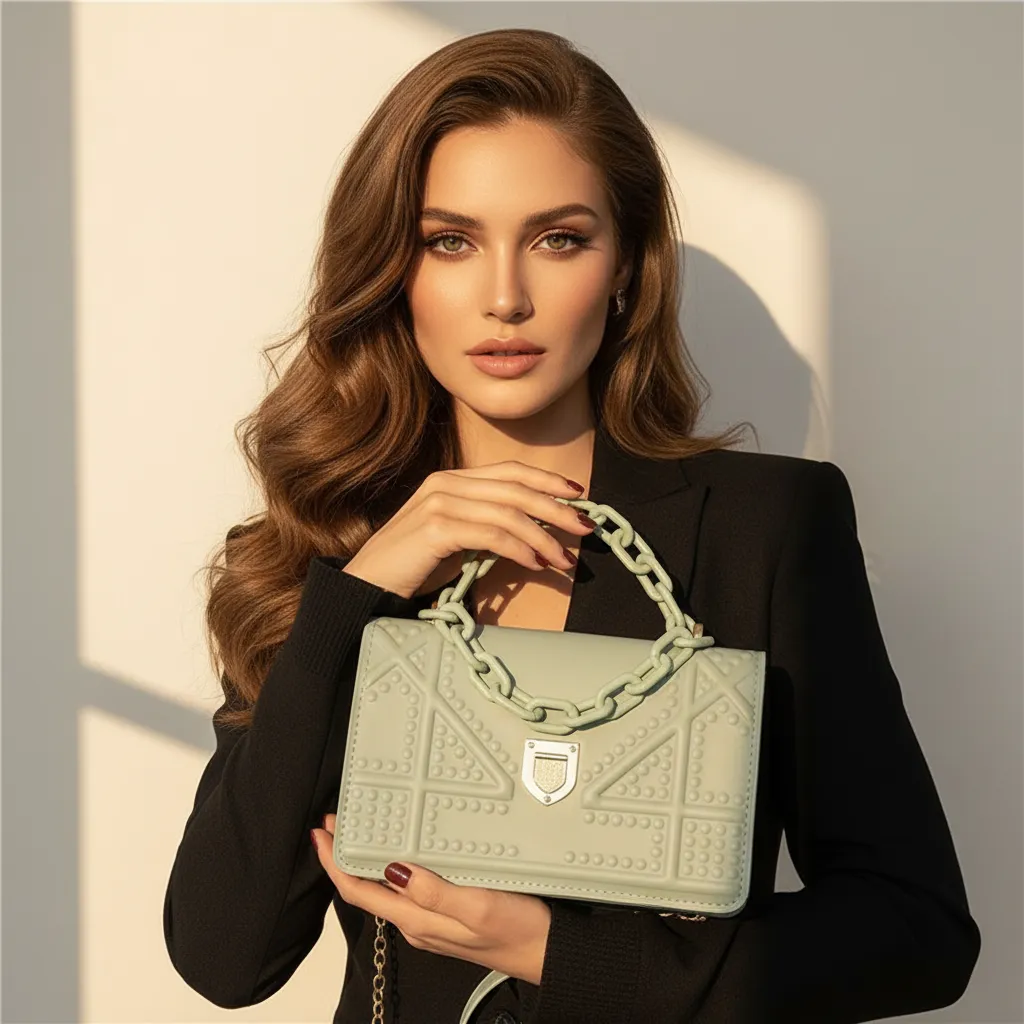 ULZZANG BELLA Opulent One-Shoulder Square Bag, Luxury Craftsmanship