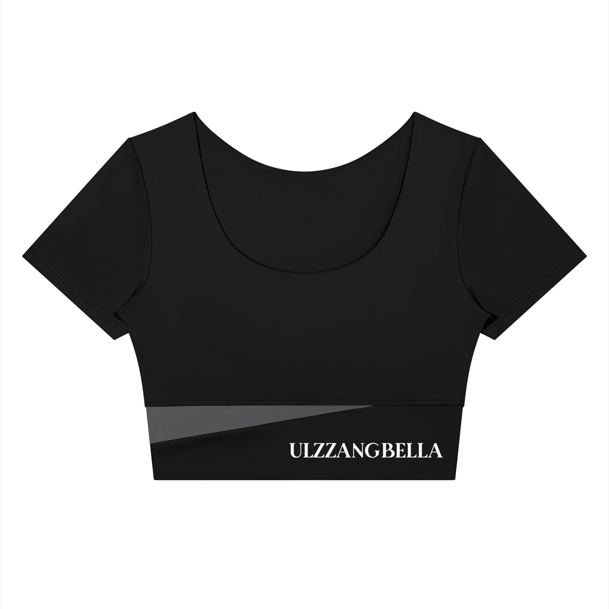 Korean Crane Panelled Crop Yoga T-Shirt | ULZZANG BELLA