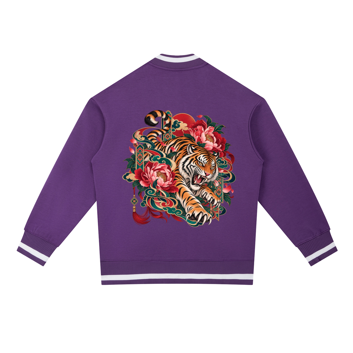 Seoul Tiger Contrast Piping Bomber Jacket | ULZZANG BELLA