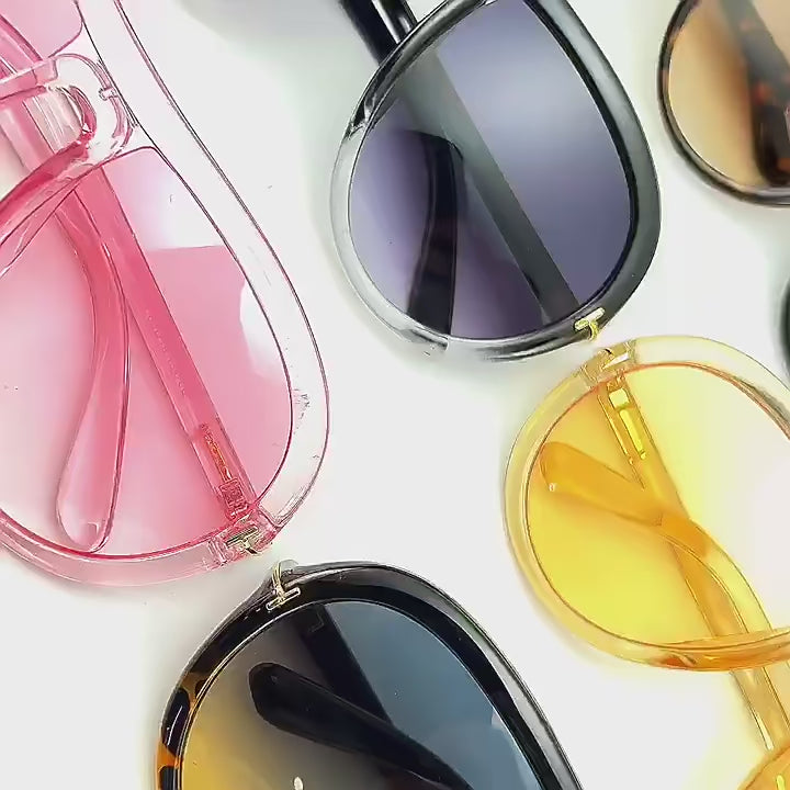 Retro Chic Gradient Oversized Pilot Sunglasses for Women | ULZZANG BELLA