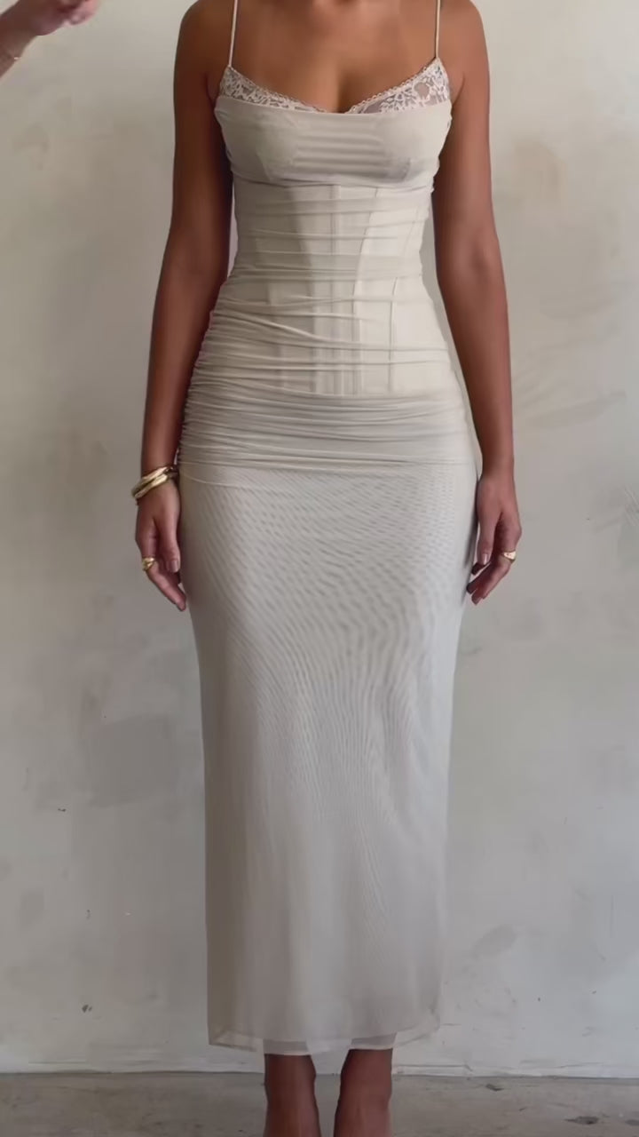 Stunning Spaghetti Strap Backless Maxi Dress for Women | ULZZANG BELLA