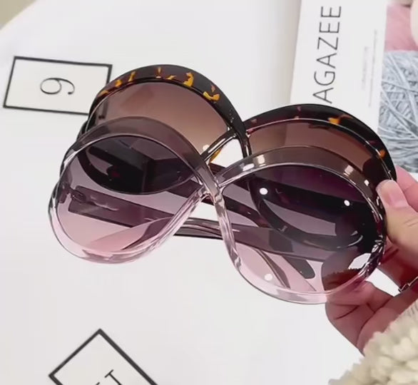 Elegant Trendy Oversized Round Sunglasses for Women | ULZZANG BELLA