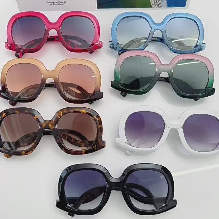 Designer Leopard Gradient Sunglasses for Women | ULZZANG BELLA