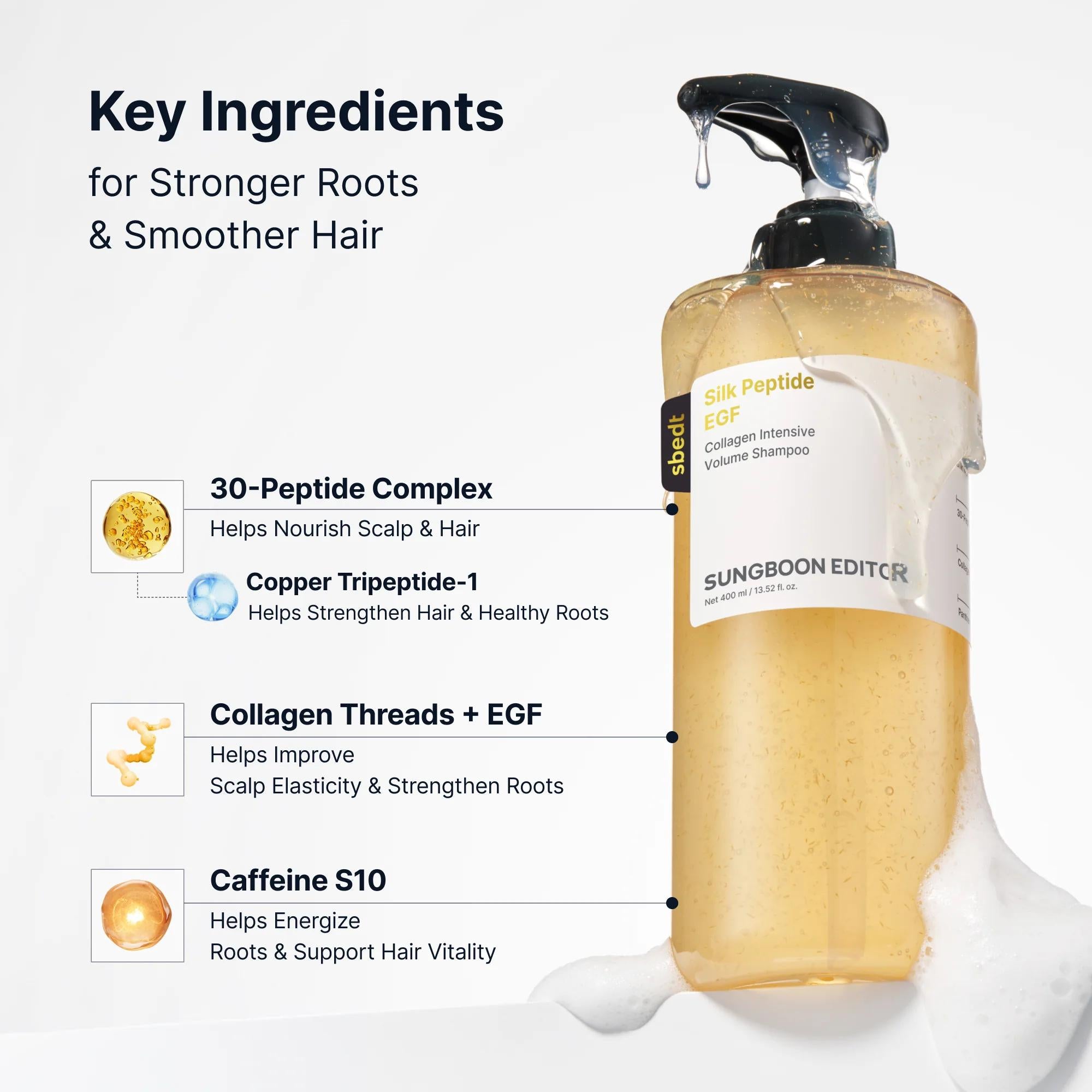 Silk Peptide EGF Collagen Intensive Volume Shampoo 400ml | Sungboon Editor