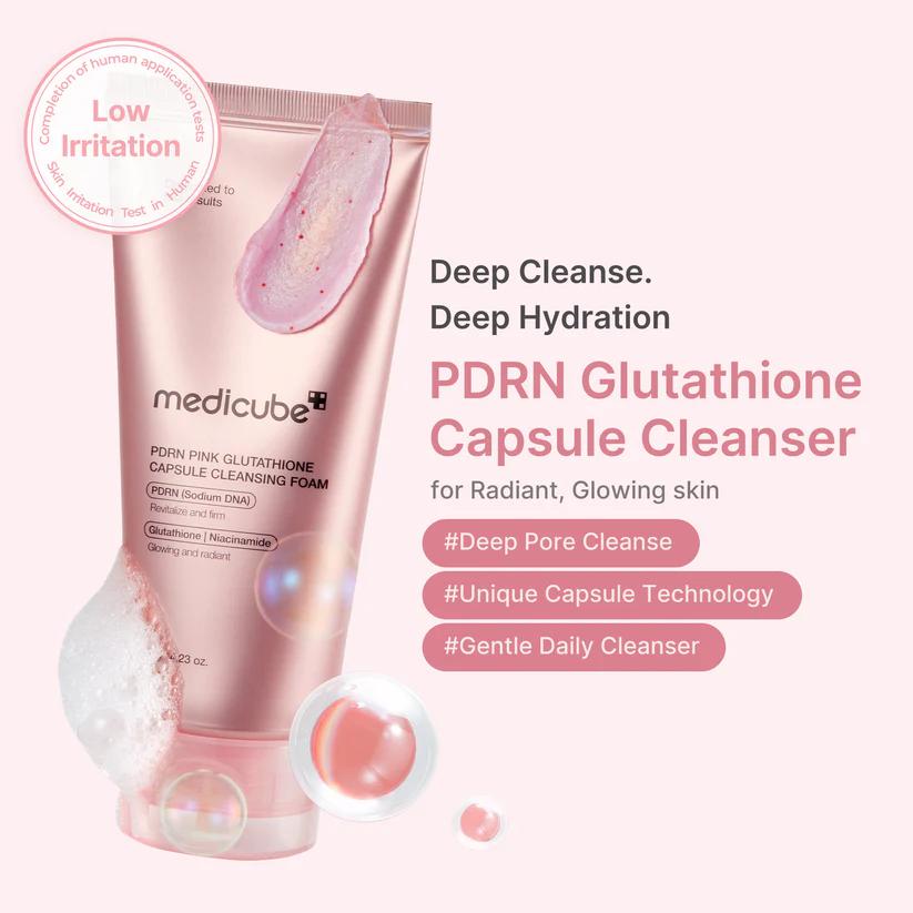 PDRN Pink Glutathione Capsule Cleansing Foam 120g | MEDICUBE