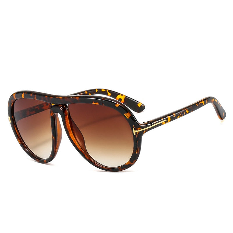 Retro Chic Gradient Oversized Pilot Sunglasses with UV400 Shades