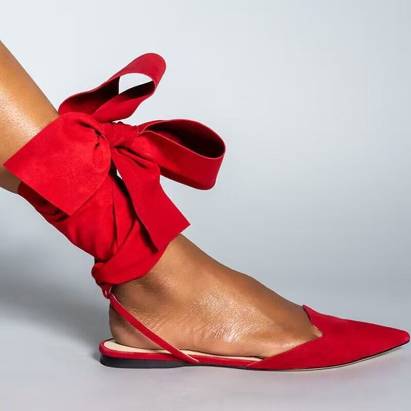Exquisite Suede Pointed Toe Ankle Strap Sandals | ULZZANG BELLA
