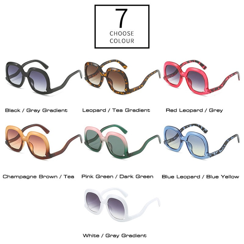 Designer Leopard Gradient Sunglasses for Women | ULZZANG BELLA