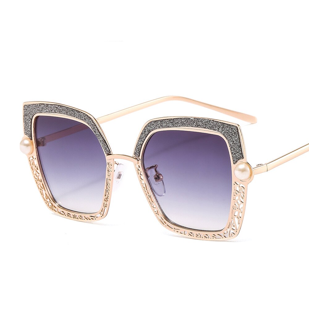 Pearlescent Elegance: Vintage Cat Eye Sunglasses for Women | ULZZANG BELLA