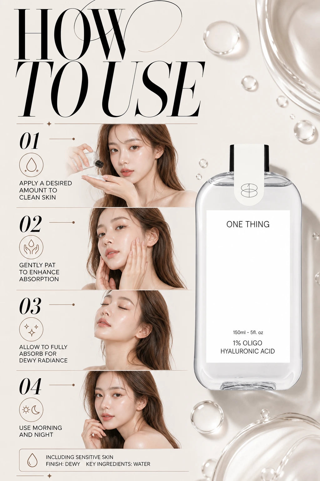 1% Oligo Hyaluronic Acid 150ml | ONE THING | ONE THING 1% Oligo Hyaluronic Acid Serum - Artisanal Luxury Hydration