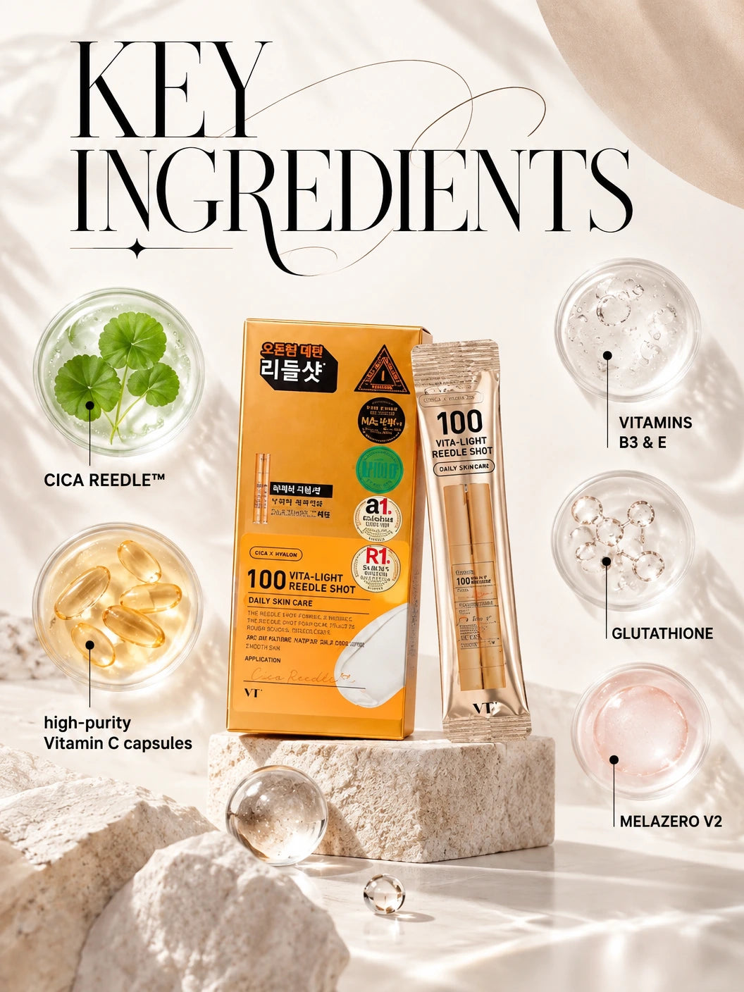 100 VITA-LIGHT Reedle shot 10ea | VT Cosmetics | VT Cosmetics Vita-Light Reedle Shot 100 - Couture Serum