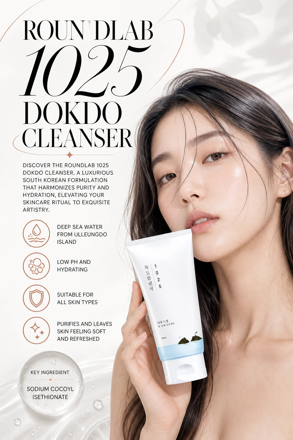 1025 Dokdo Cleanser 150ml | ROUNDLAB | ROUNDLAB 1025 Dokdo Cleanser - Handcrafted Luxury Cleanser