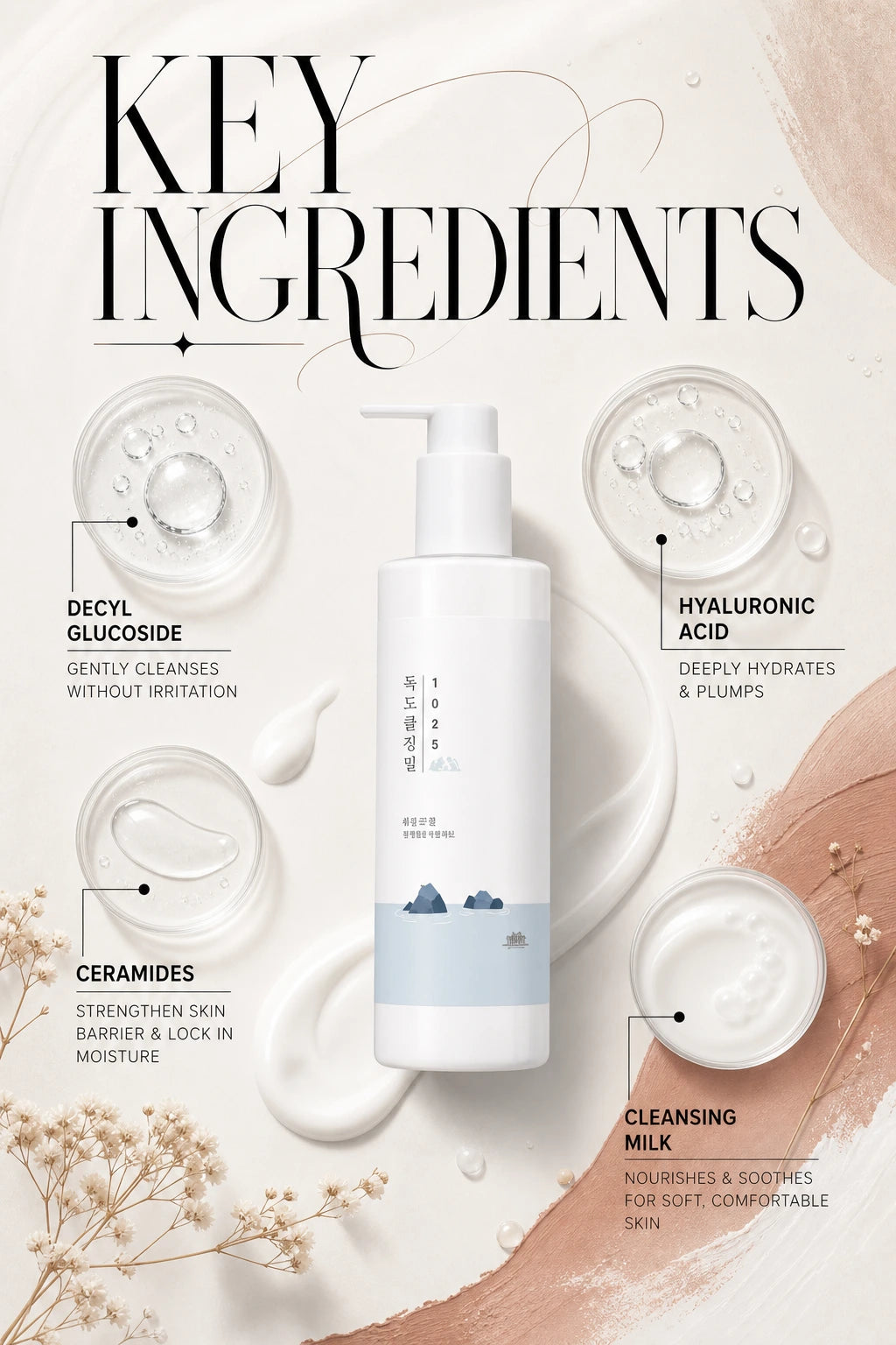 1025 Dokdo Cleansing Milk 200ml | ROUNDLAB | ROUNDLAB Cleansing Milk 200ml - Artisanal Luxury Cleanser