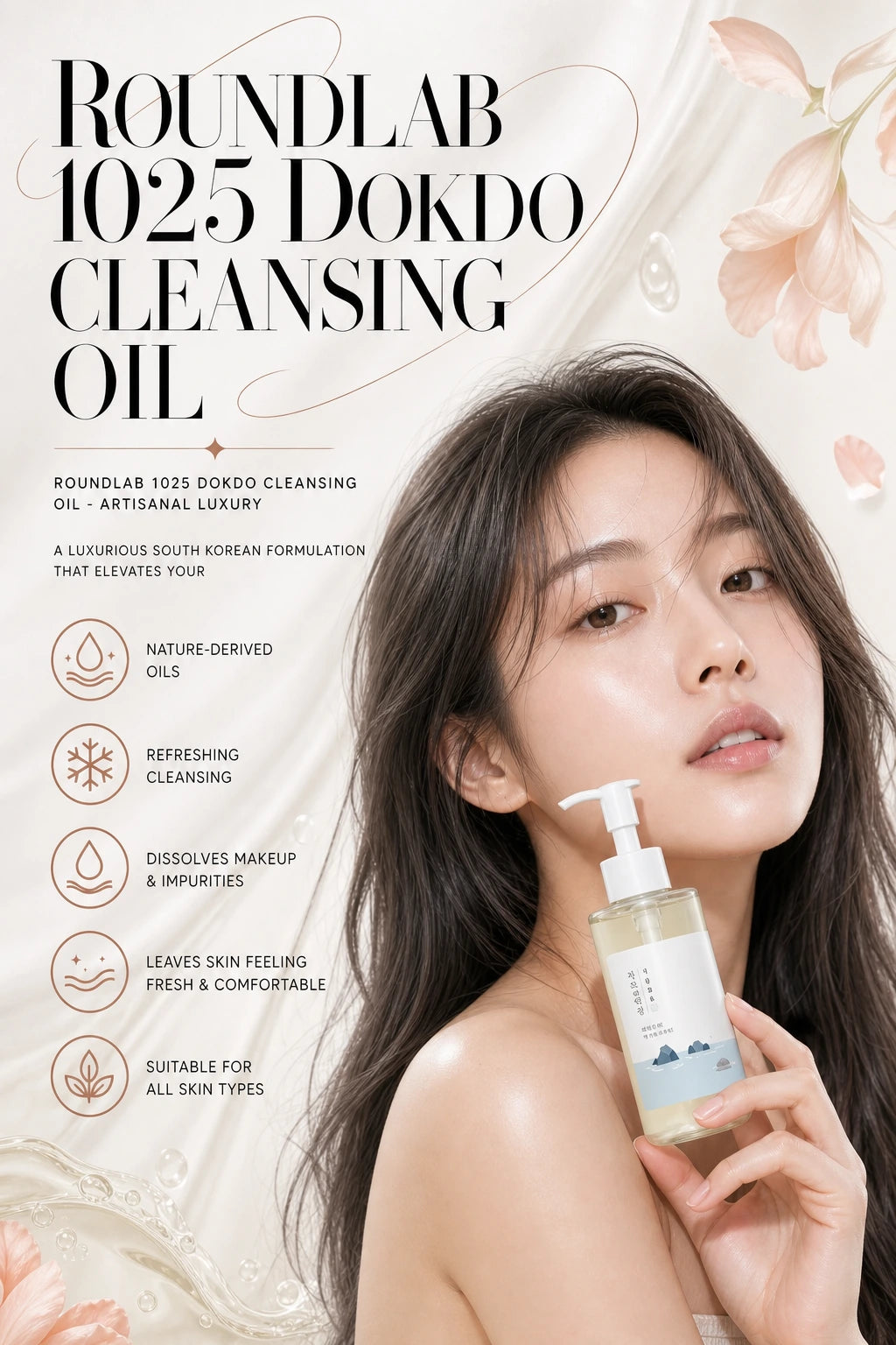 1025 Dokdo Cleansing oil 200ml | ROUNDLAB | ROUNDLAB 1025 Dokdo Cleansing Oil - Artisanal Luxury Cleanser