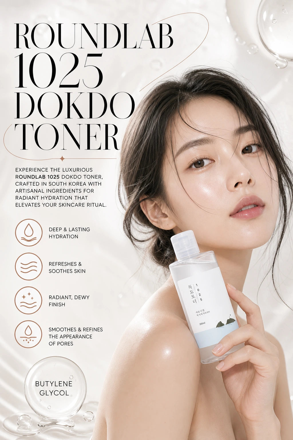 1025 Dokdo Toner 200ml | ROUNDLAB | ROUNDLAB 1025 Dokdo Toner - Artisanal Hydration Elixir