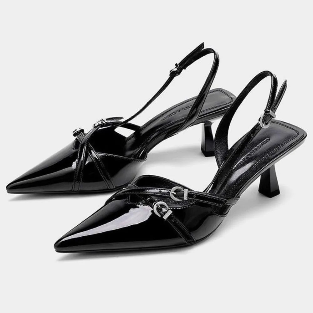 Elegantly Crafted Point Toe Slingback Pumps | ULZZANG BELLA