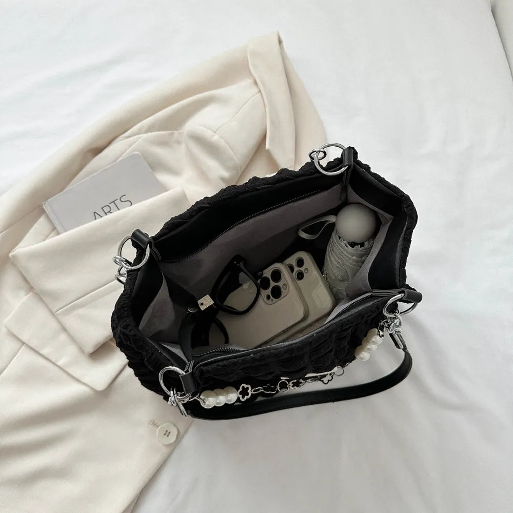 Chic Bubble Textured Tote Bag for the Modern Muse | ULZZANG BELLA