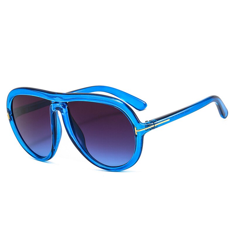 Retro Chic Gradient Oversized Pilot Sunglasses with UV400 Shades