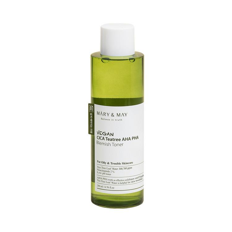 Vegan CICA Tea Tree AHA PHA Blemish Toner - 200ml | Mary&May