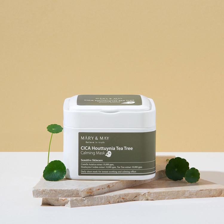 Cica Houttuynia cordata Tea Tree Calming Mask Pack - 30 sheets | Mary&May