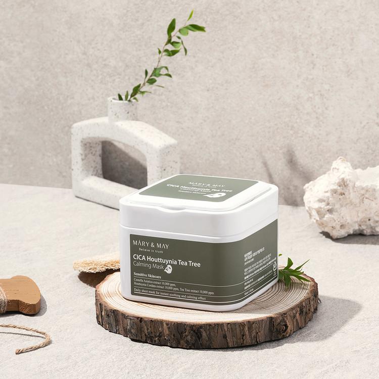 Cica Houttuynia cordata Tea Tree Calming Mask Pack - 30 sheets | Mary&May