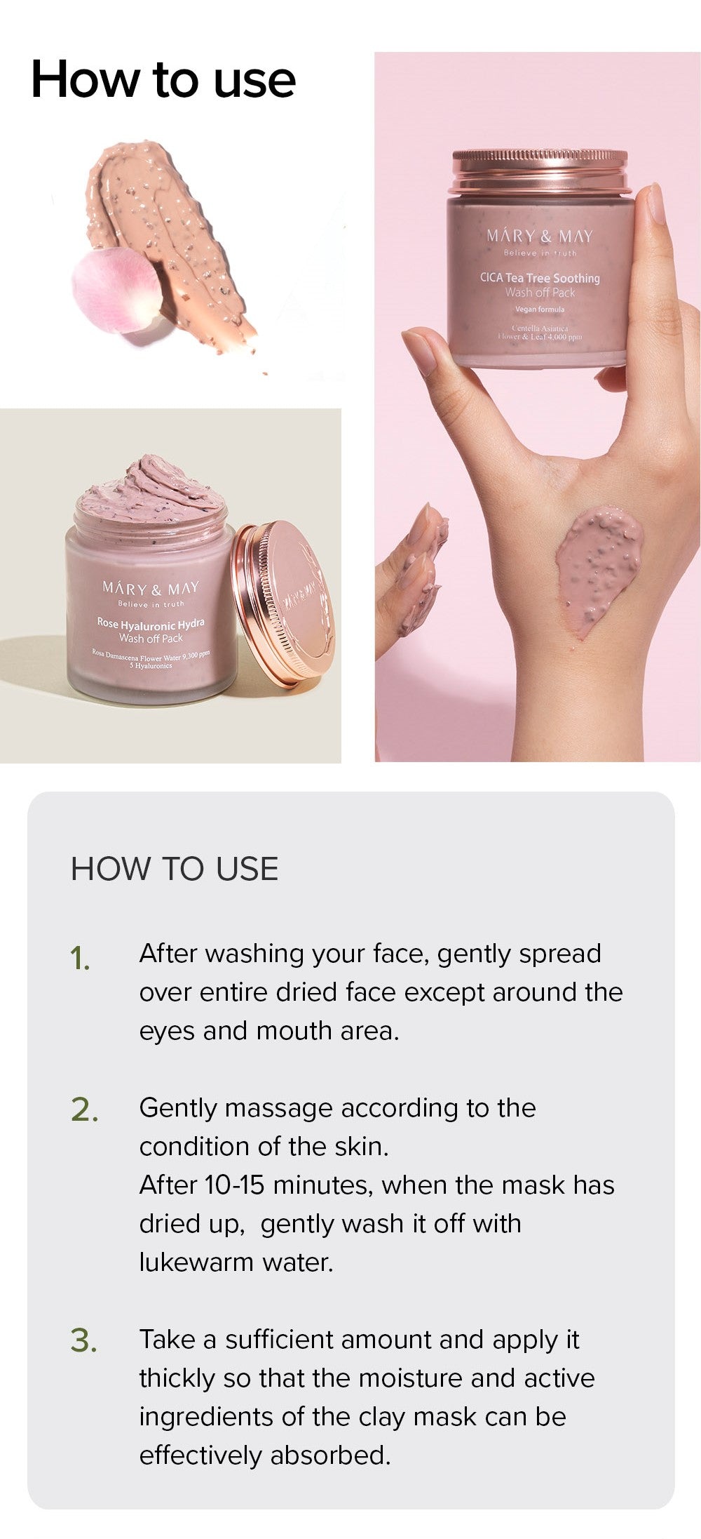 Rose Hyaluronic Hydra Wash Off Pack 125g | Mary&May