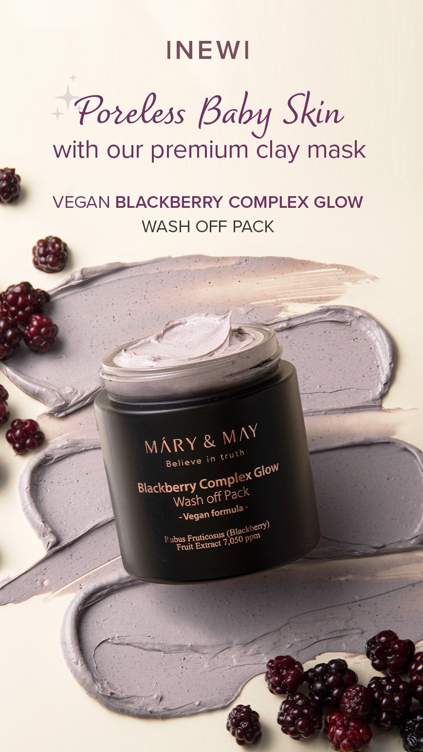 Blackberry Complex Glow Wash off Pack 125g | Mary&May