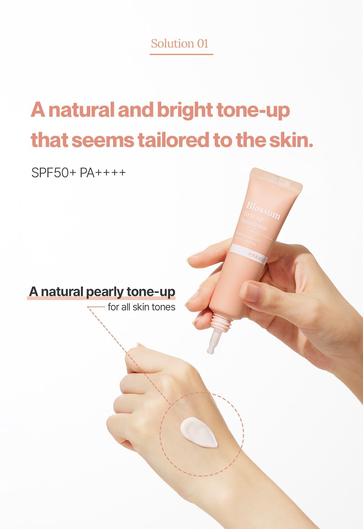 Blossom Tone up Sunscreen SPF 50+ PA++++ 30ml | Reblocell