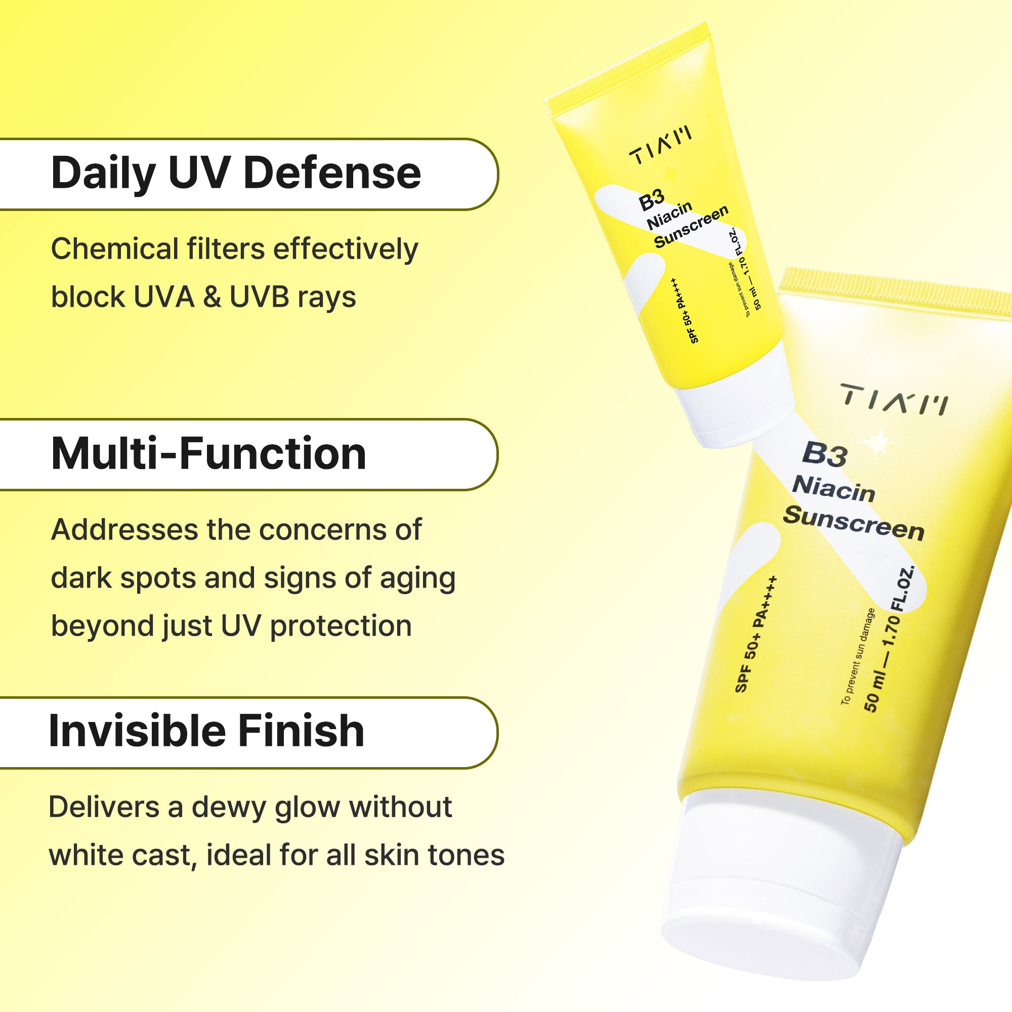 B3 Niacin Sunscreen 50ml | TIA’M