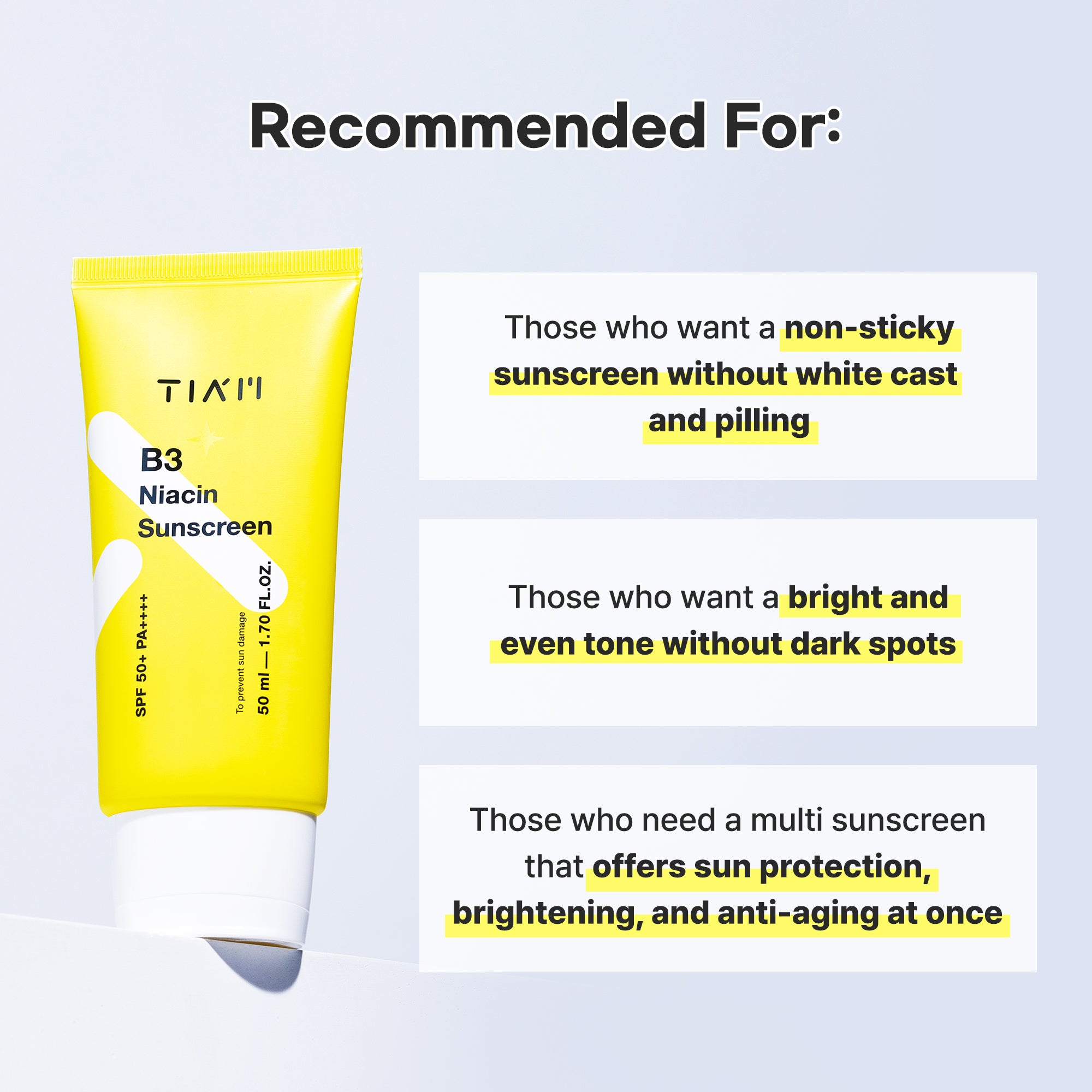 B3 Niacin Sunscreen 50ml | TIA’M