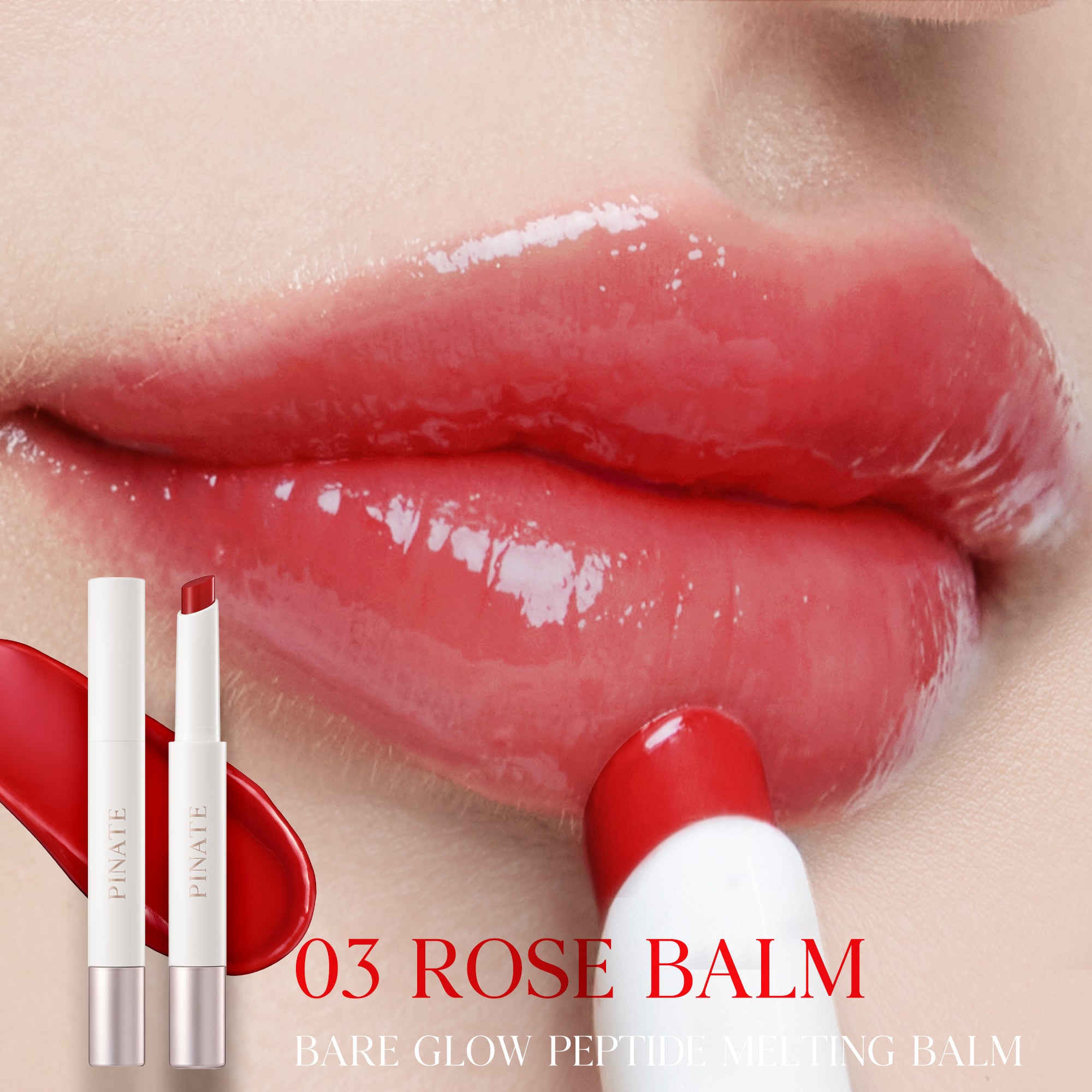 Pinate Bare Glow Peptide Melting Balm - Hydrating Rose Luxury