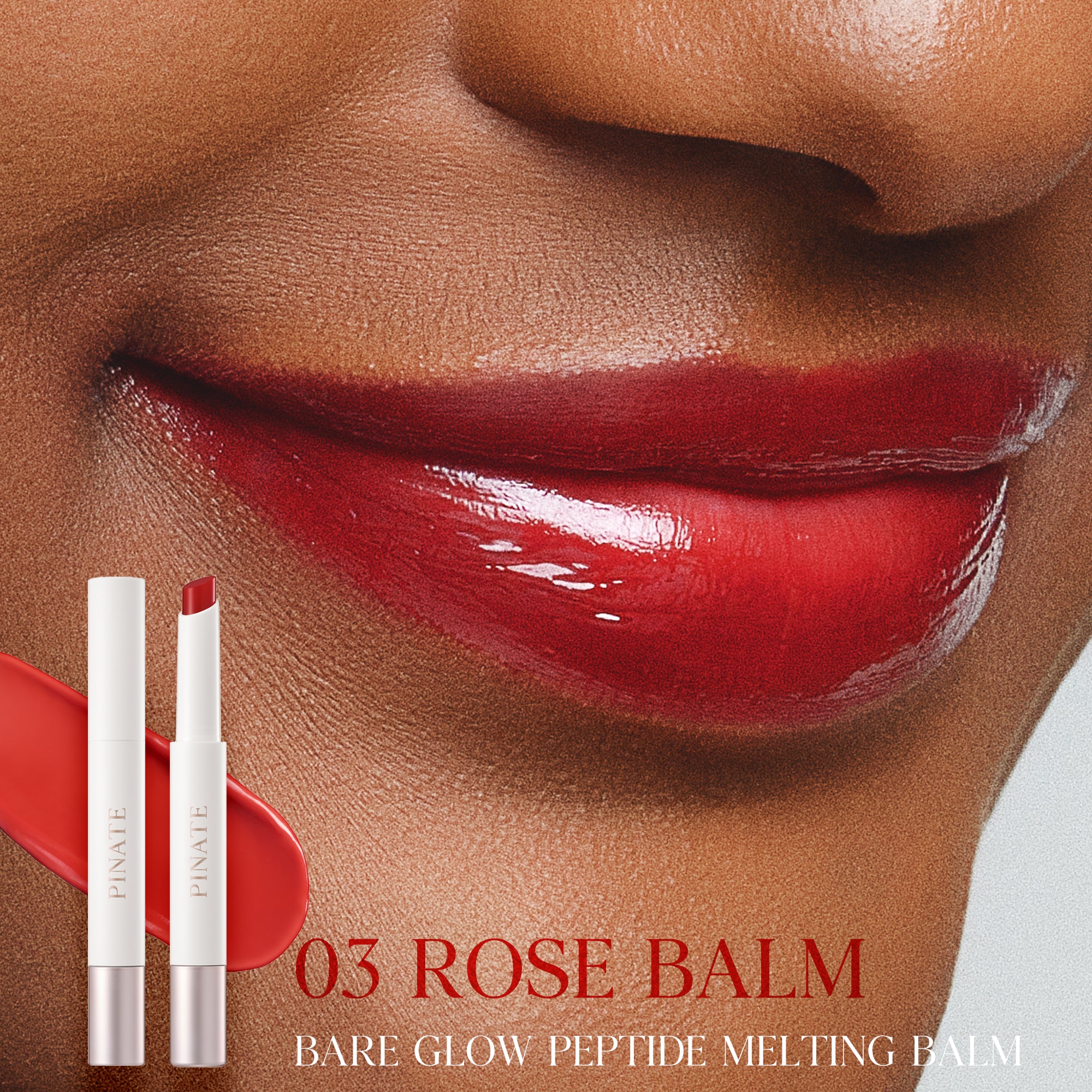 Pinate Bare Glow Peptide Melting Balm - Hydrating Rose Luxury