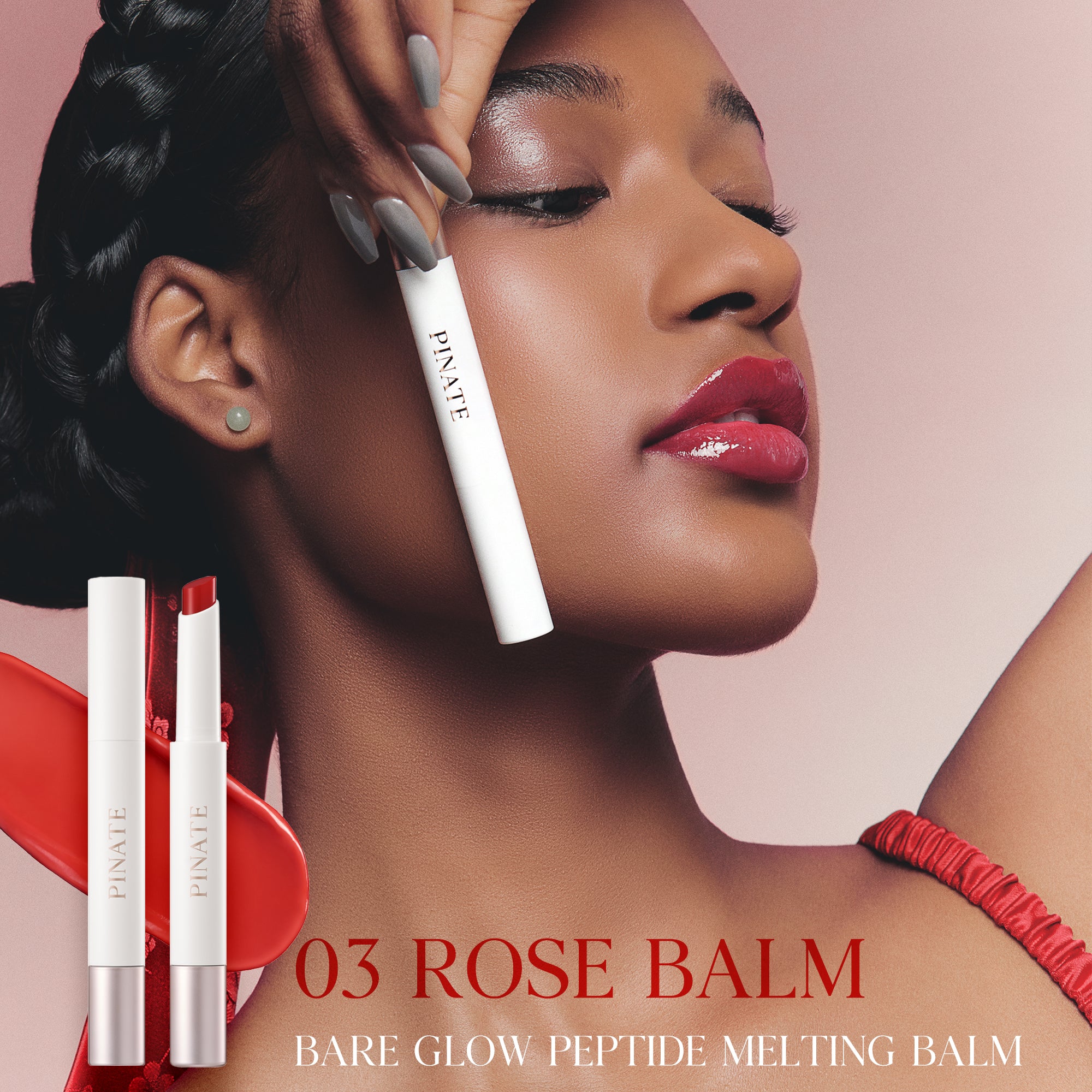 Pinate Bare Glow Peptide Melting Balm - Hydrating Rose Elegance