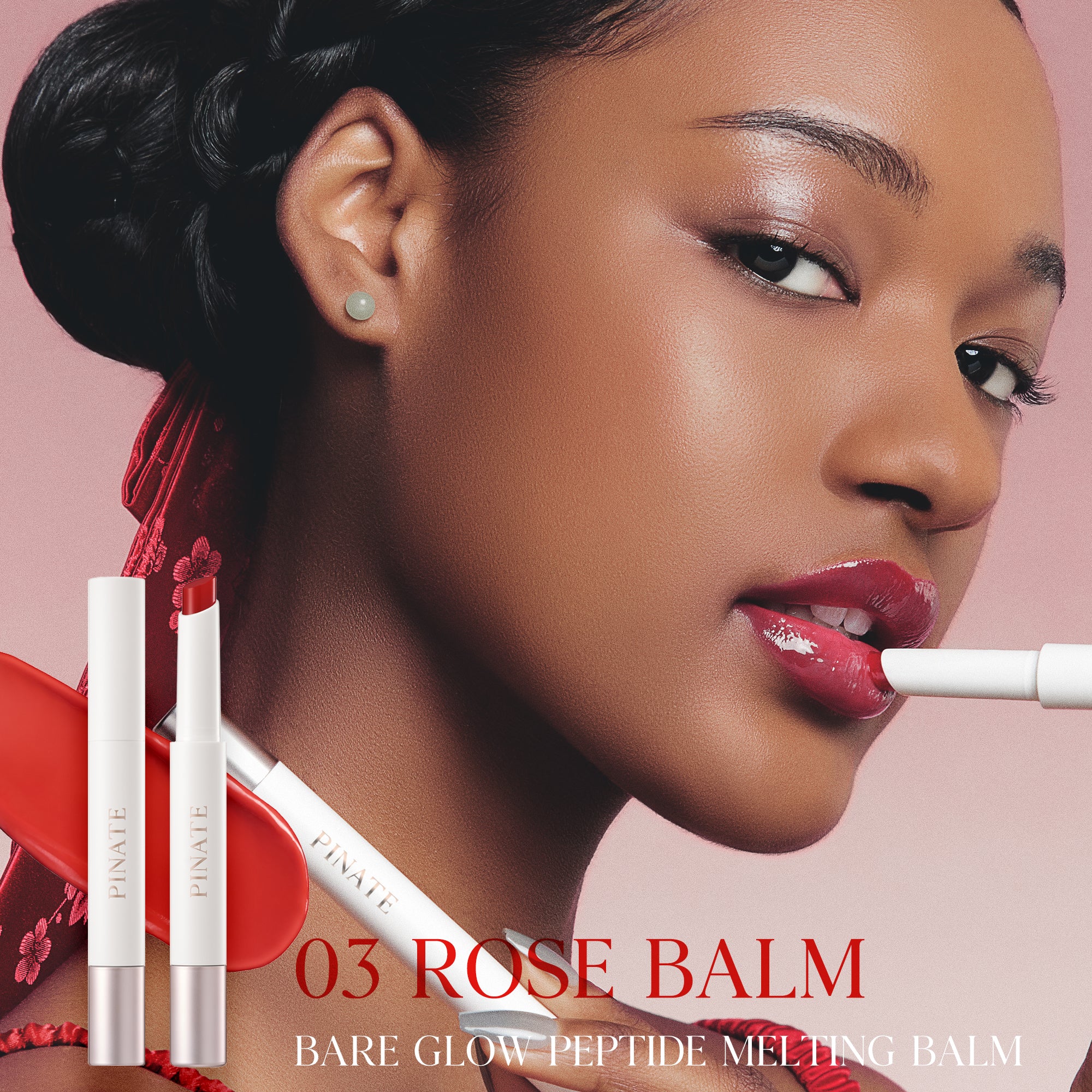 Pinate Bare Glow Peptide Melting Balm - Hydrating Rose Elegance