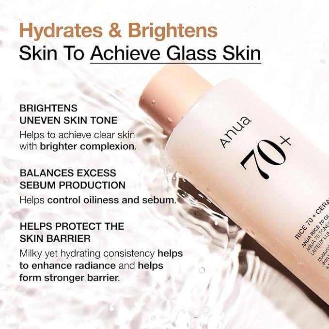 RICE 70 GLOW MILKY TONER 250ml | Anua