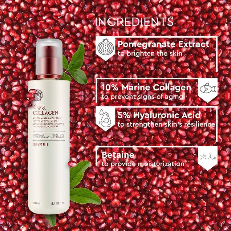 Pomegranate and Collagen Volume Lifting Toner 160ml | The Face Shop