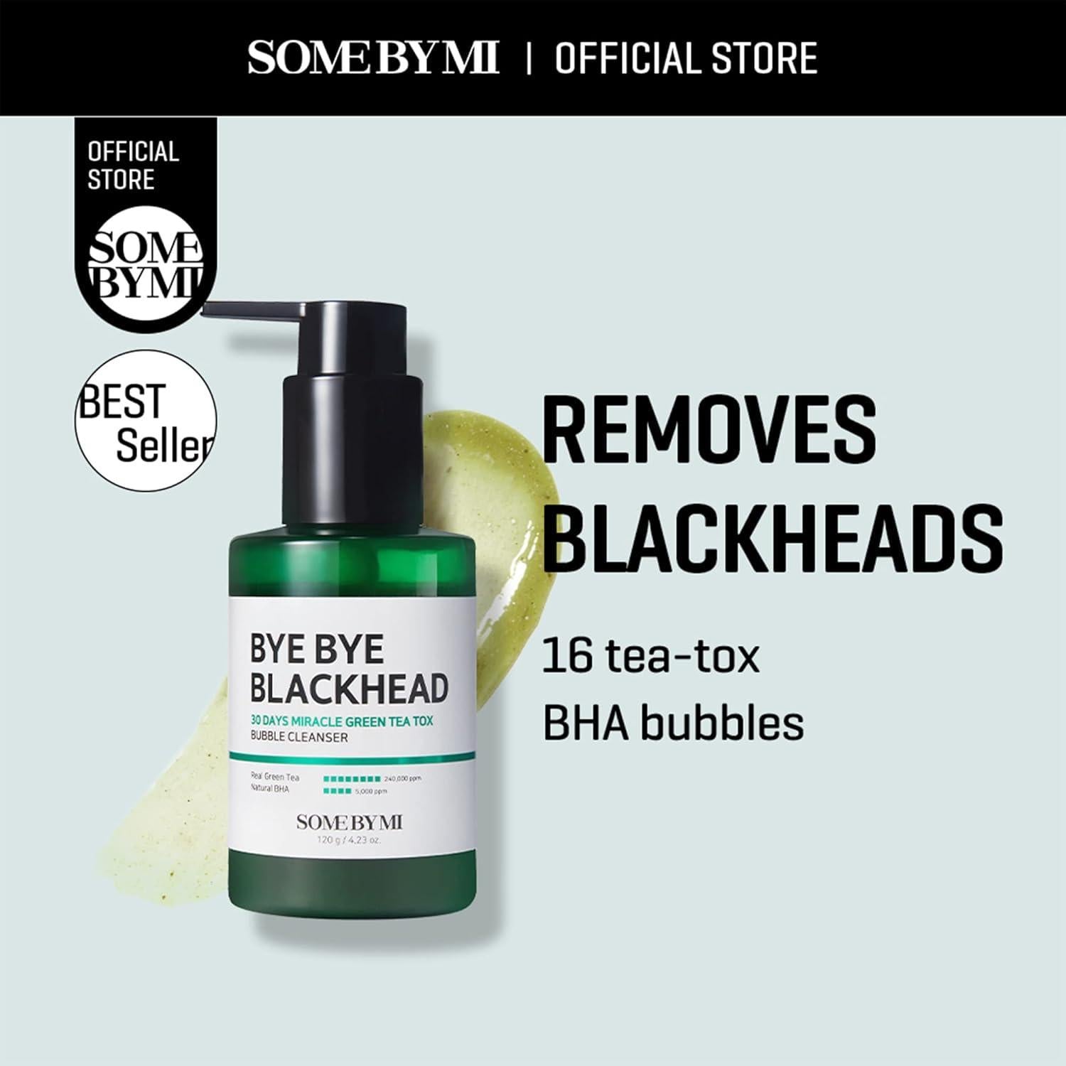 Bye Bye Blackhead 30 Days Miracle Green Tea Tox Bubble Cleanser 120g | SOME BY MI