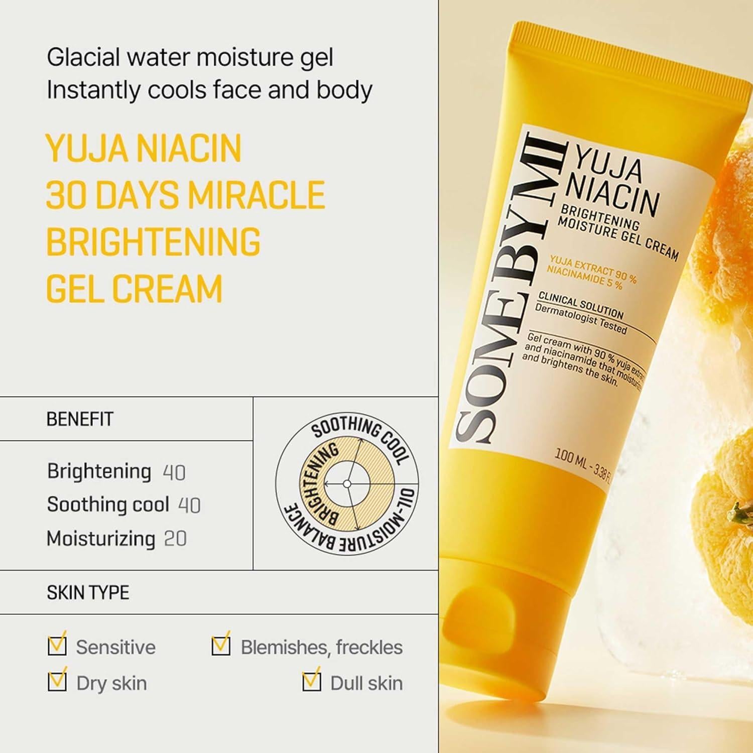 Yuja Niacin Brightening Moisture Gel Cream Moisturizer 100ml | SOME BY MI