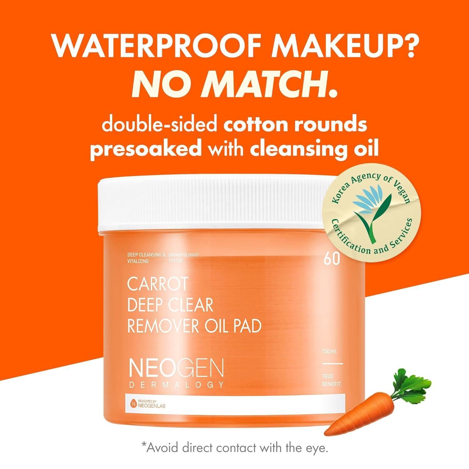 Dermalogy Carrot Deep Clear Oil Pad 150ml (60 Pads) | NEOGEN