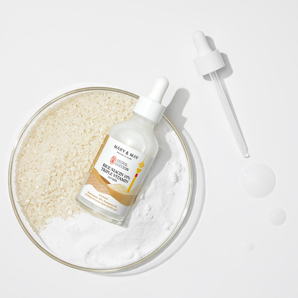 Elevate your skincare ritual with athé's Rice Niacin Triple Vitamin Serum, a luxurious formulation from South Korea that enhances radiance and nourishes the skin.