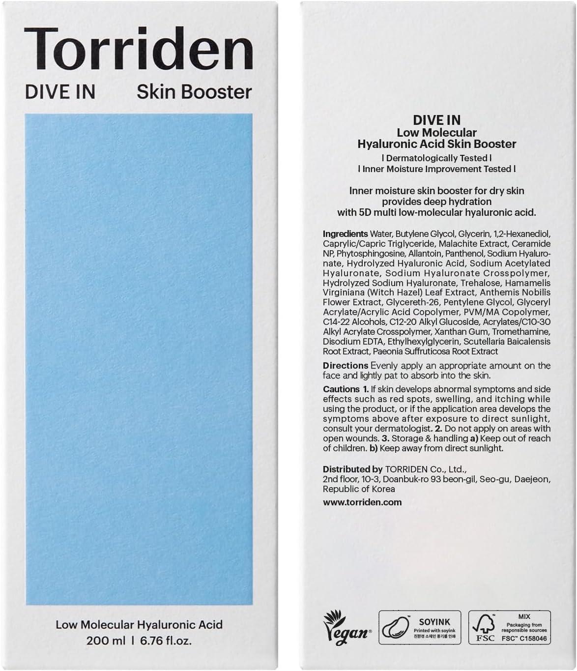 DIVE IN Low Molecular Hyaluronic Acid Skin Booster 200ml | Torriden