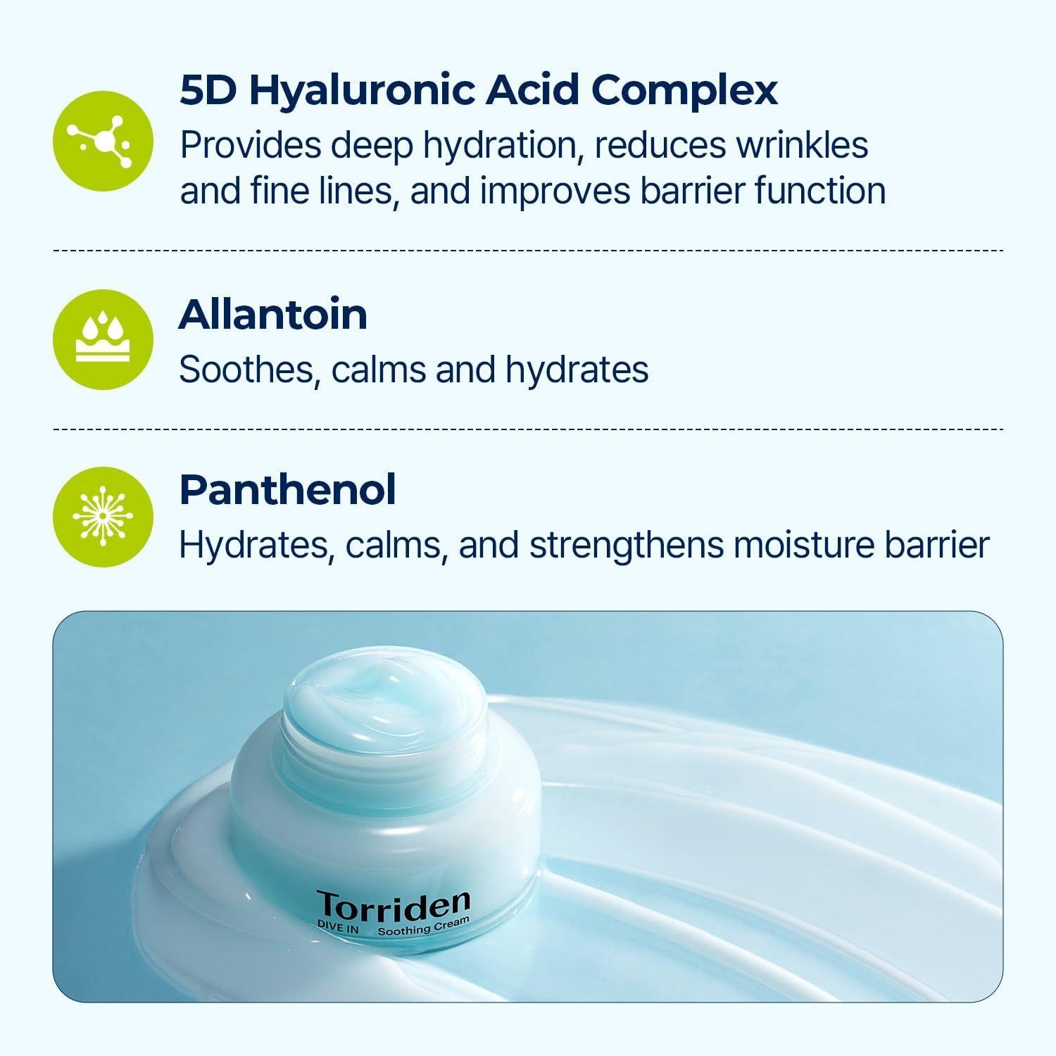 DIVE IN Low Molecular Hyaluronic Acid Soothing Cream 100ml | Torriden