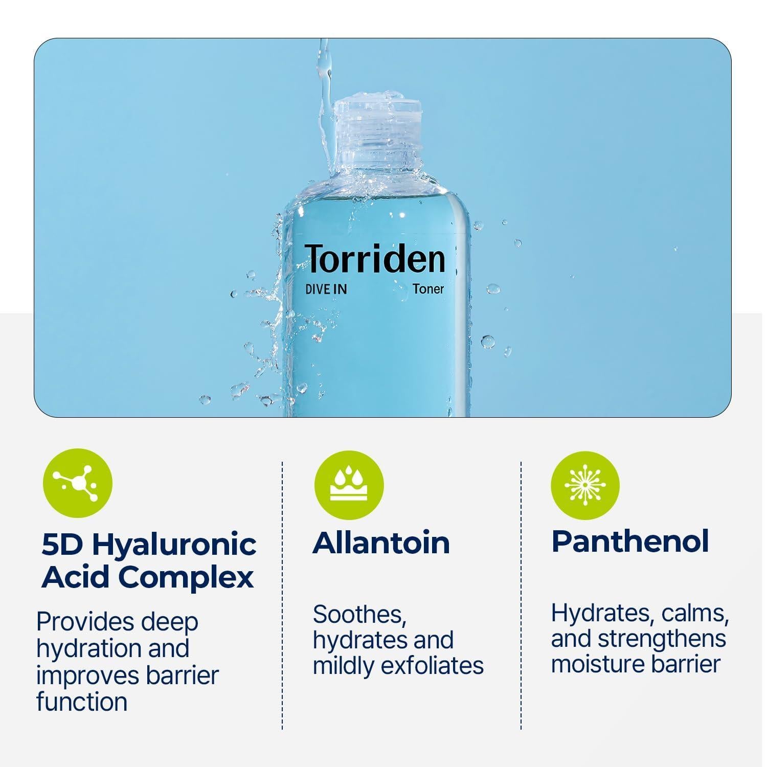 DIVE IN Low Molecular Hyaluronic Acid Toner 300ml | Torriden