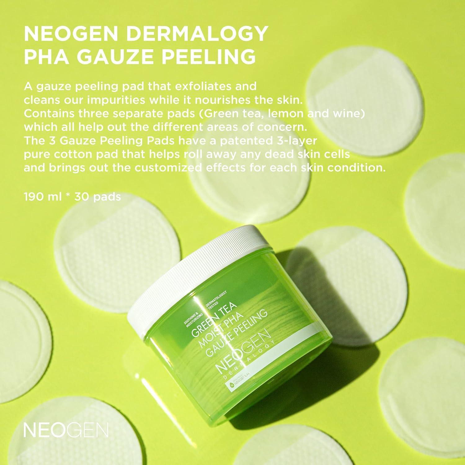Green Tea Moist PHA Gauze Peeling 30pad | NEOGEN
