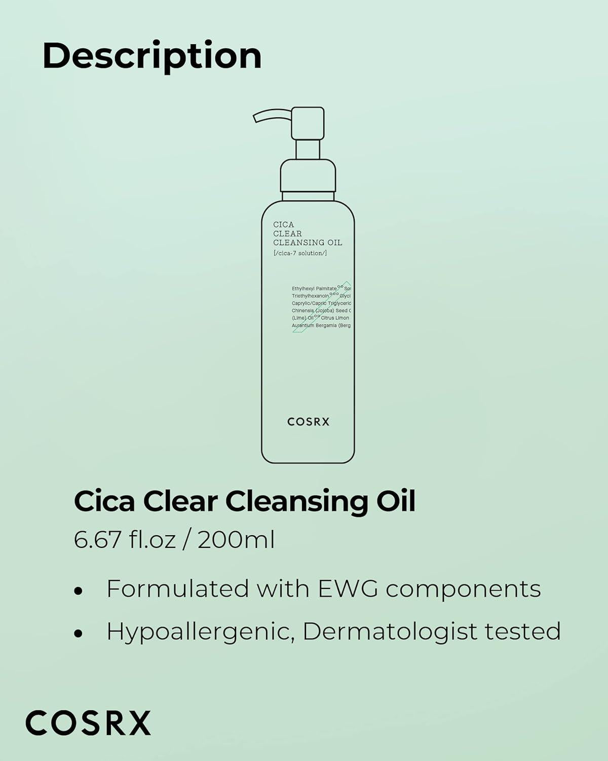 Pure Fit Cica Clear Cleansing Oil 200ml | COSRX