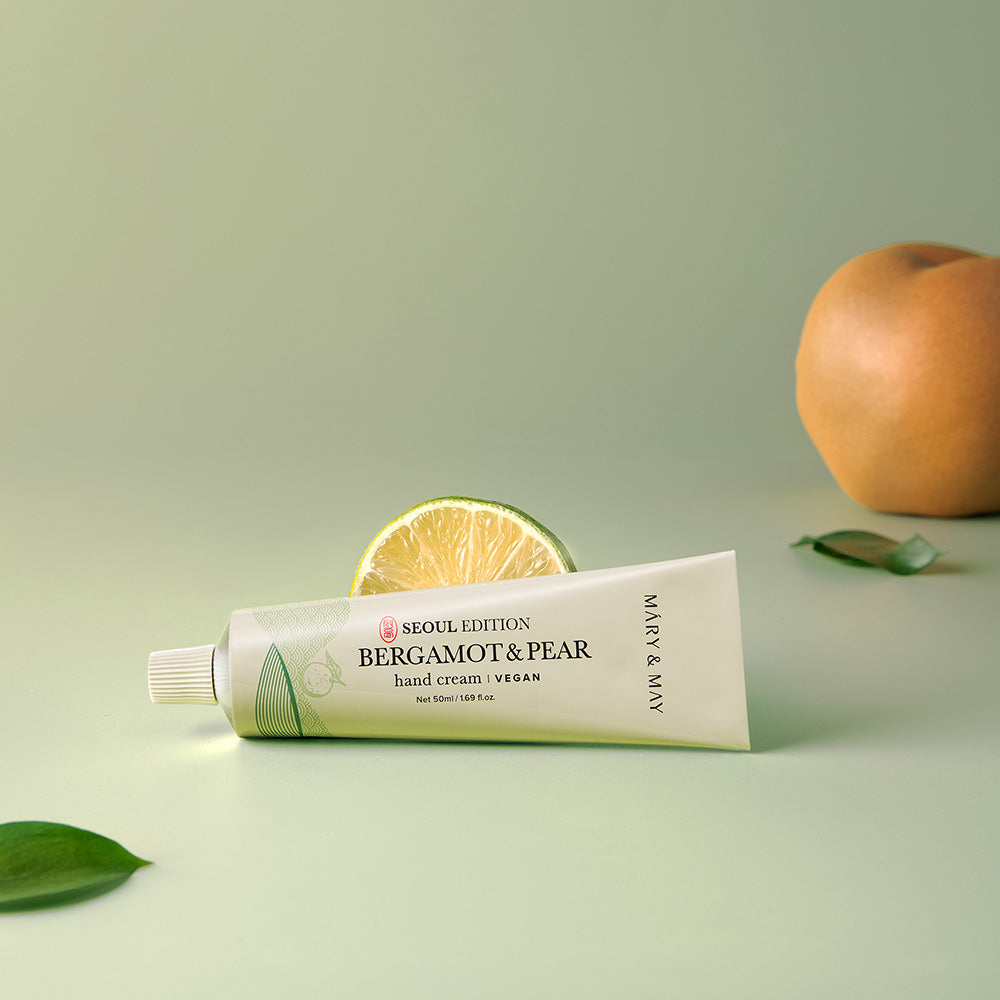 Indulge in the exquisite Mary&May Seoul Edition Bergamot & Pear Hand Cream, a testament to South Korean craftsmanship that elevates daily skincare with luxurious hydration and a refreshing scent.