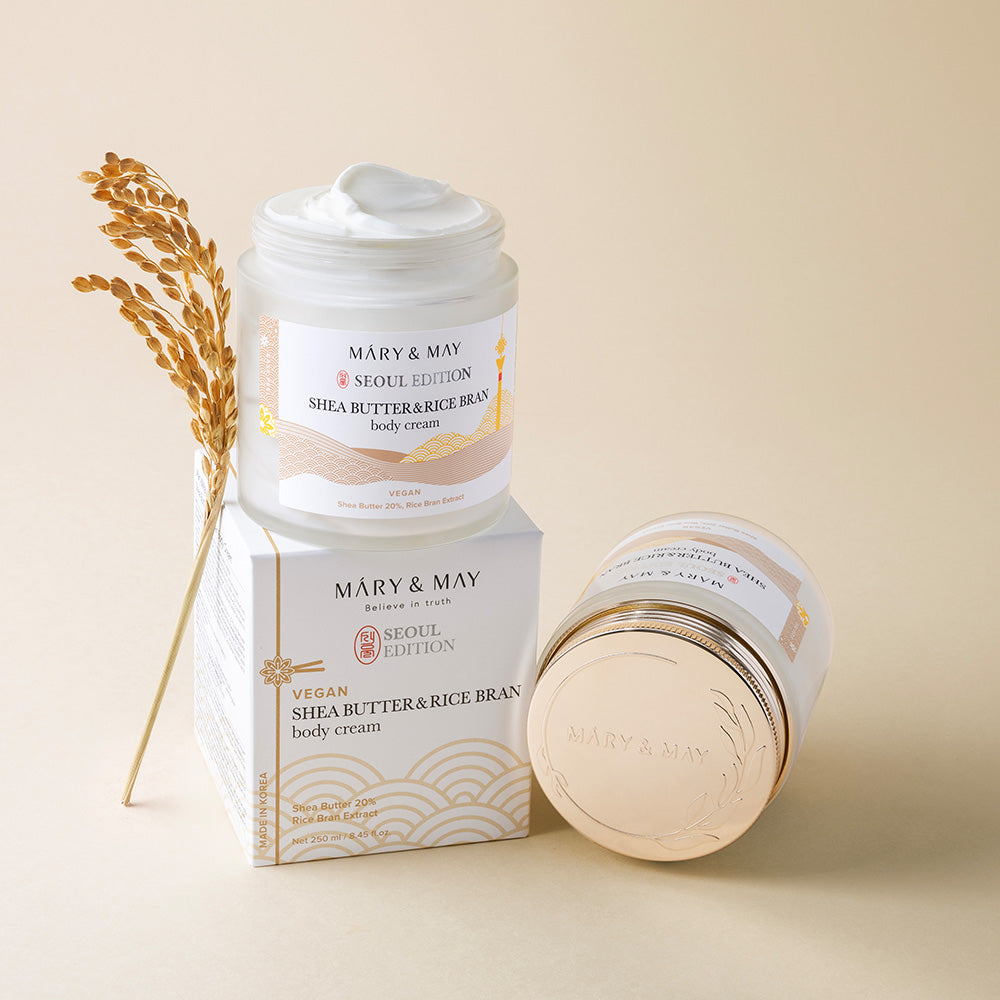 Indulge in the luxurious Mary&May Shea Butter & Rice Bran Body Cream, a South Korean masterpiece that nourishes and softens skin with artisanal craftsmanship and exquisite ingredients.