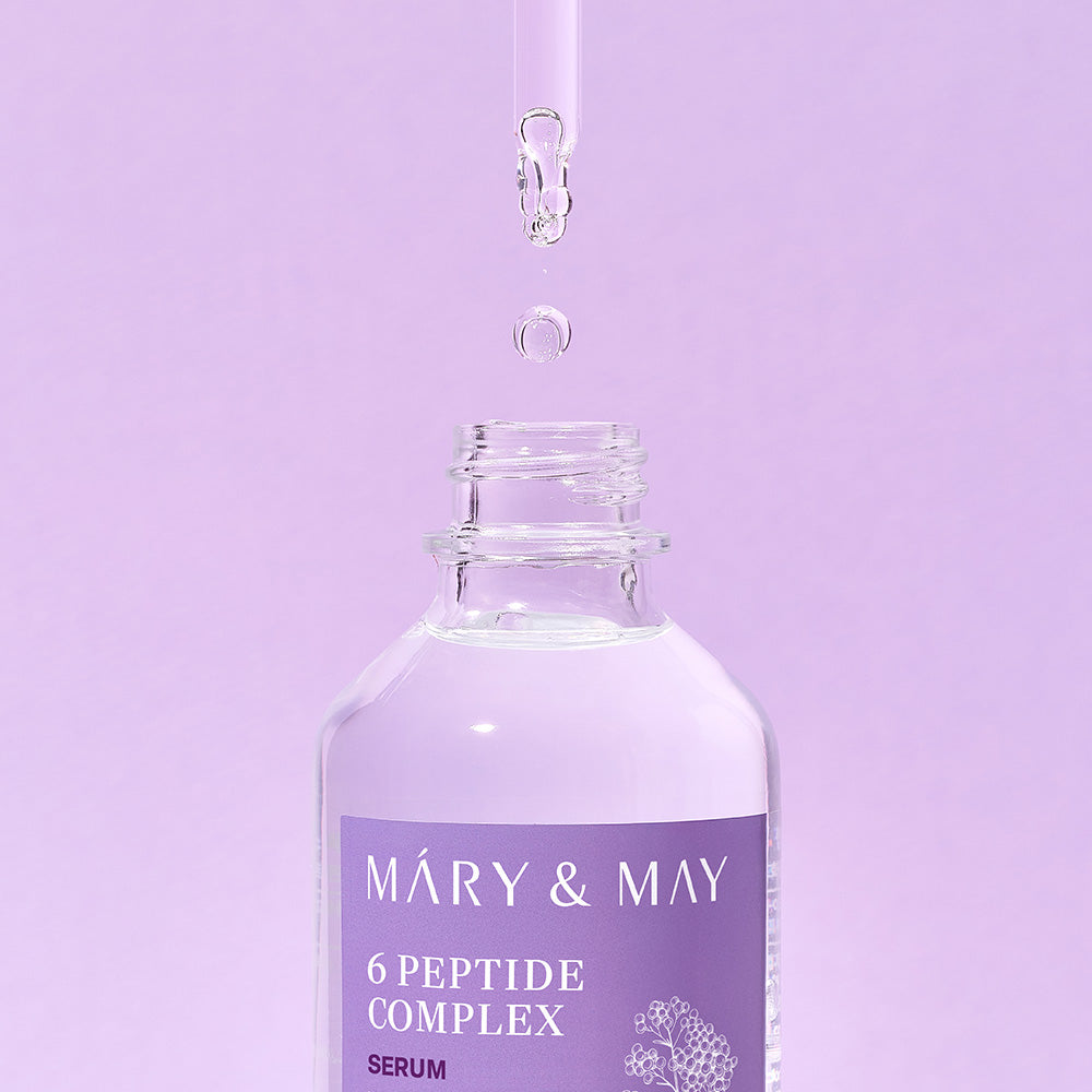 Discover the exquisite Mary&May 6 Peptide Complex Serum, a South Korean luxury formulation that rejuvenates and hydrates, embodying the essence of clean beauty craftsmanship.