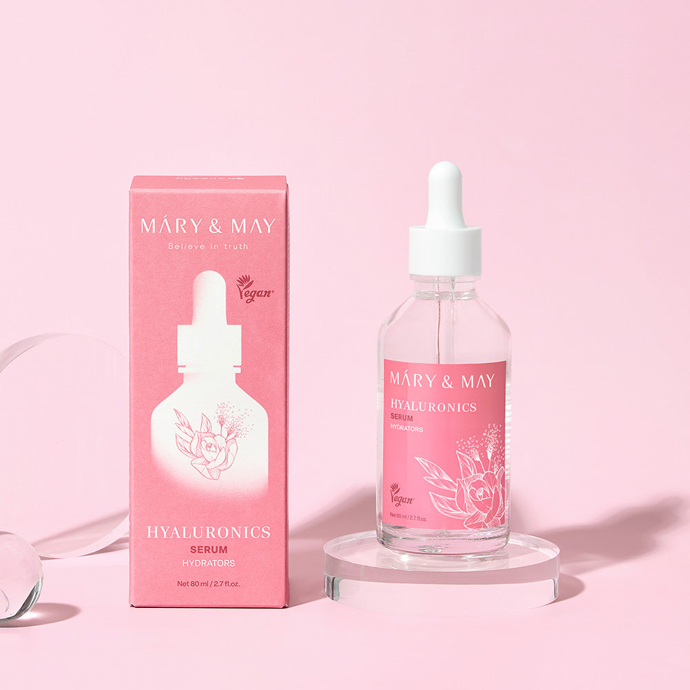 Experience the luxurious hydration of Mary&May's Hyaluronics Serum, expertly crafted in South Korea to rejuvenate your skin with premium, clean beauty ingredients.